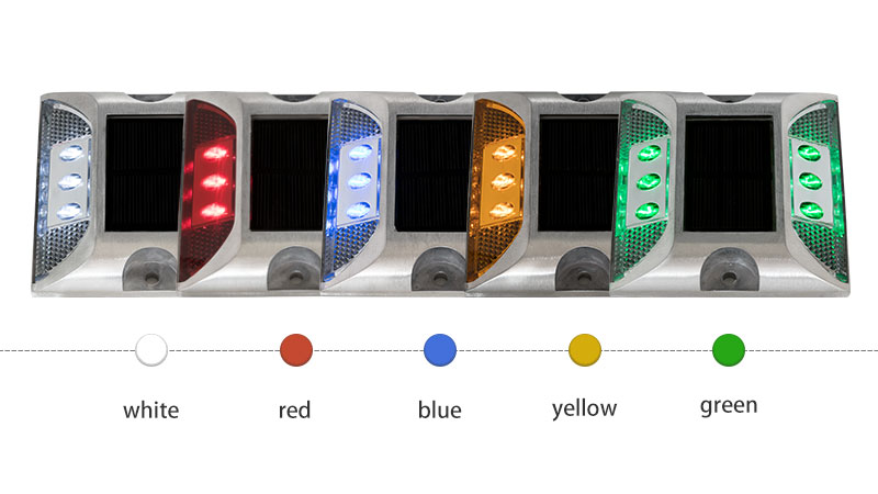 Raised Aluminum LED Solar Stud Lights color